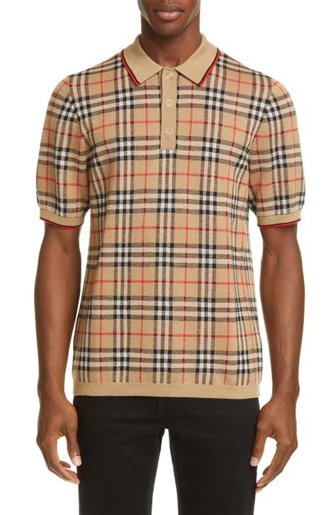 burberry check sleeve polo shirt|burberry polo nordstrom.